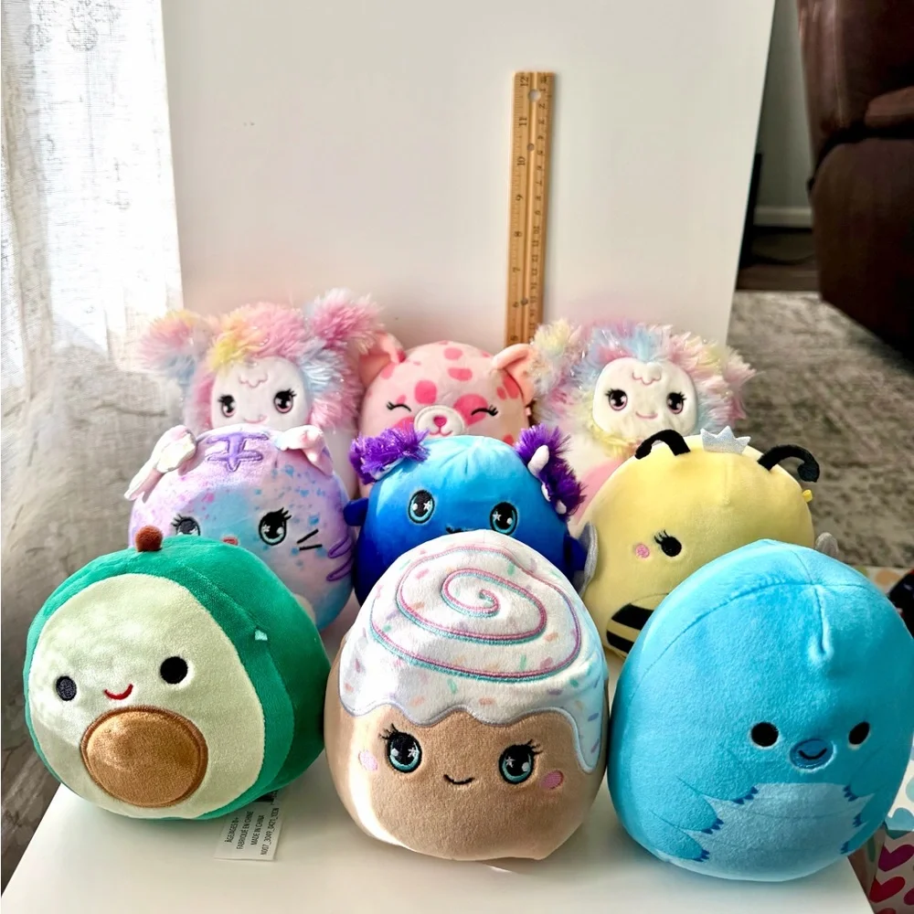 Squishmallows 5 Inch Plush Set of 9 – Soft Cuddly Collectible Stuffed Animals